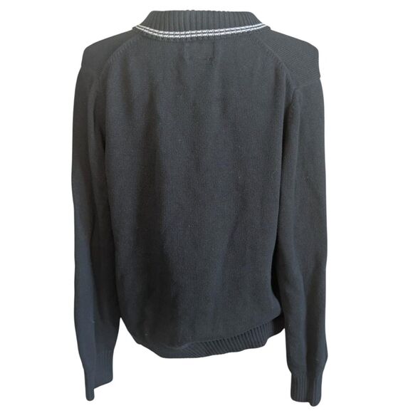 Vintage Tommy Hilfiger Crest 1/4 Zip Pullover Sweater M Men's Black Knit - Picture 5 of 5